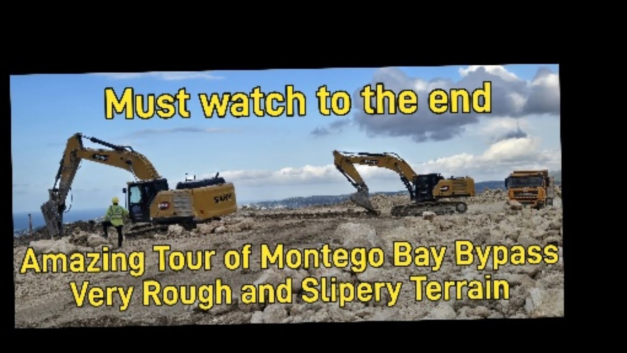 Driving from Ironshore to Anchovy on the Montego Bay Bypass up through rugged terrain of Bogue Hill
