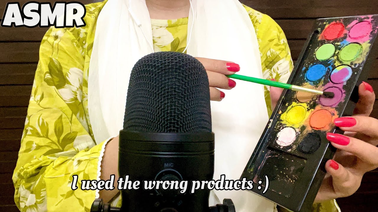 Asmr doing your makeup  with wrong products | urdu/hindi asmr 