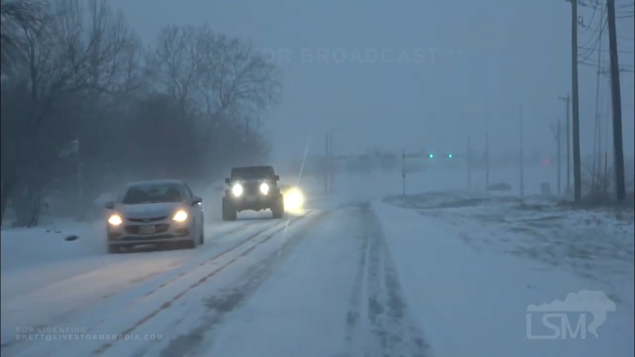 02-14-2021 Dallas, TX - Heavy Snowfall Timelapse & Drone Footage