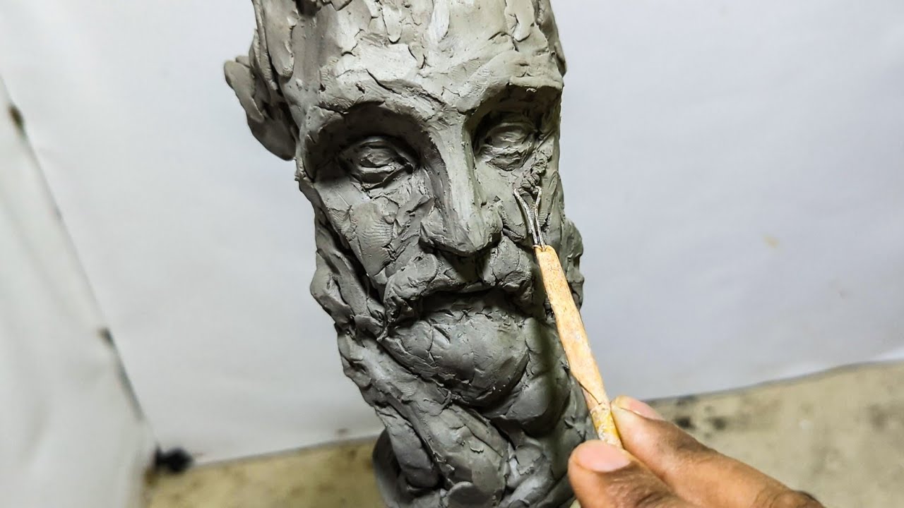 Sculpting head in Clay | How to making with Clay