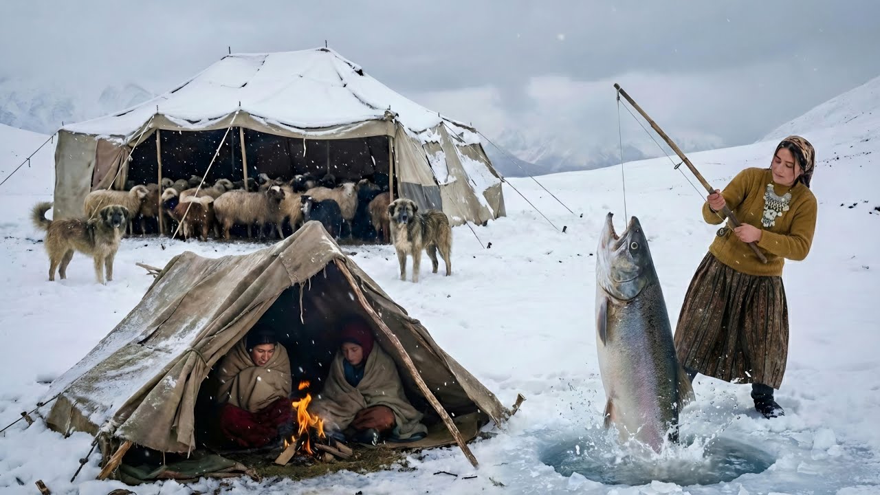 Surviving the Coldest Village in Afghanistan ❄️ Shepherd Life, Fire Cooking & Frozen Survival