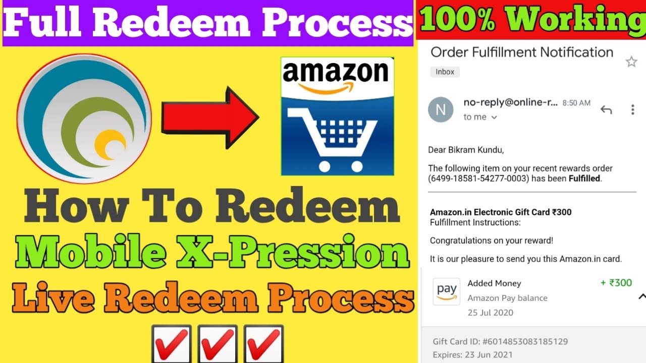 😱😱 How To Withdraw 300₹ Rs Amazon E Gift Card From Mobile Xpression Panel In Hindi (Live Proof)