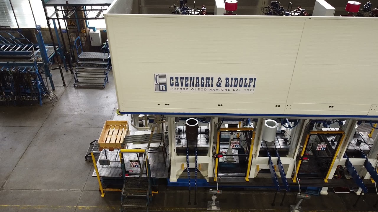 CAVENAGHI & RIDOLFI - Line of 4 hydraulic presses and automation for big pots drawing
