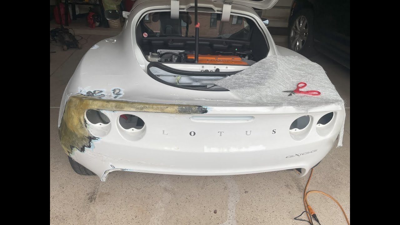 Lotus Exige Clamshell Repair - Part 1 (Grinding and Glassing)
