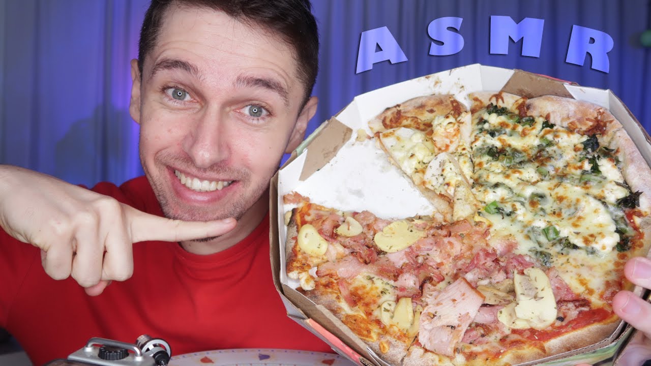 ASMR MUKBANG - COMENDO UMA PIZZA DELICIOSA [SONS DE MASTIGAÇÃO]