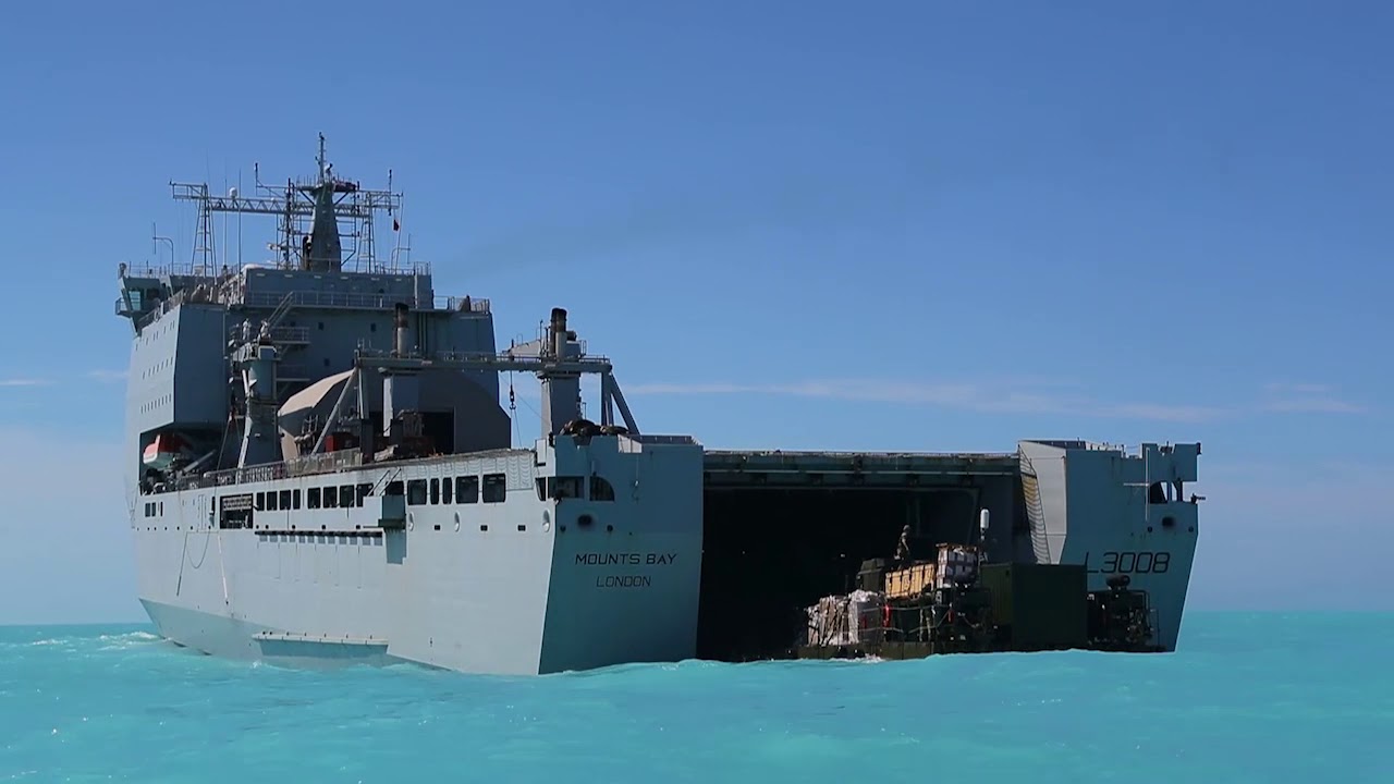 RFA Mounts Bay on disaster relief operations in the Bahamas