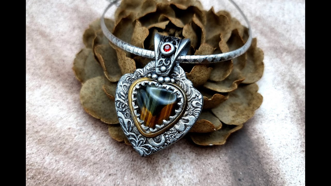 Unique pendant for my friend! Polymer clay jewelry project. How to make.