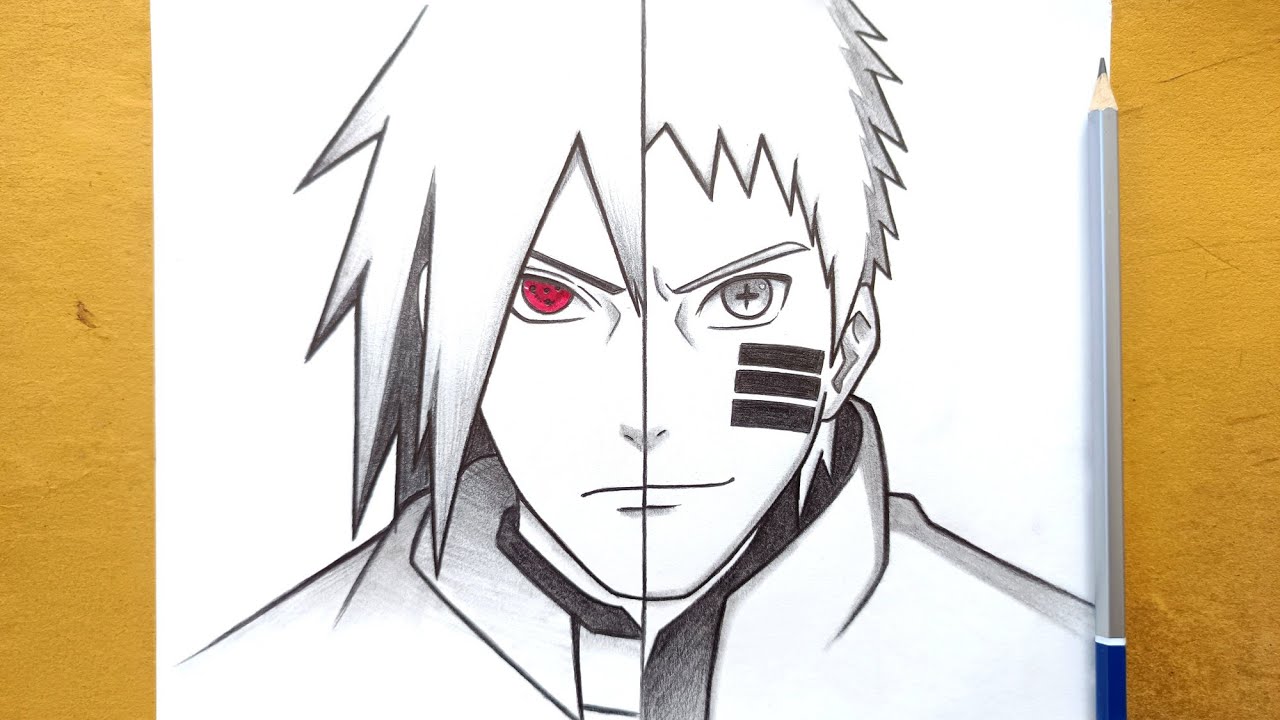 How to draw Naruto and Sasuke step by step for beginners || Easy anime drawing ideas for beginners