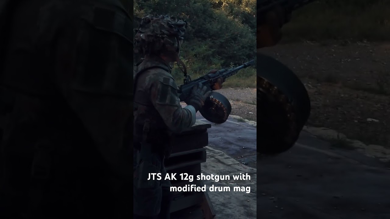 JTS AK shotgun with modified drum mag #gun #jts12 #shotgun #akshotgun #ak #12gauge