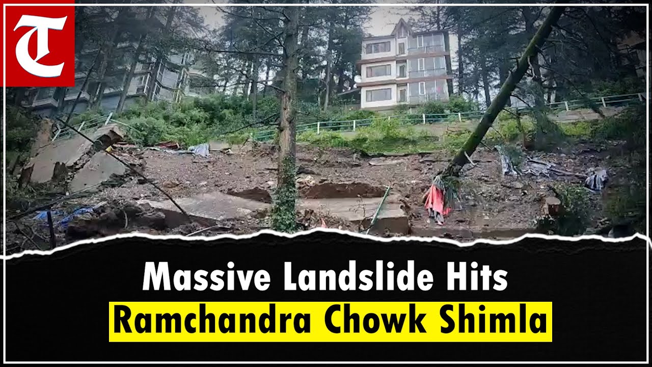 Massive landslide in Ramchandra Chowk in Shimla threatens residential areas