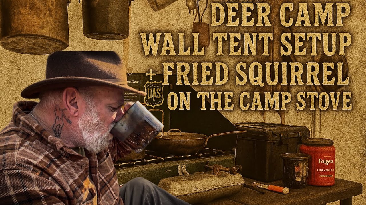 Установка палатки Deer Camp Wall + Жареная белка на походной плите
