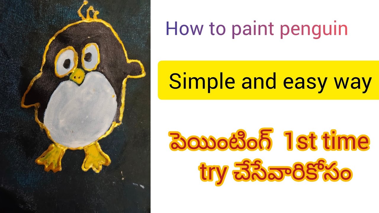 How to paint penguin 🐧 in fabric|| how to do fabric painting at home simple and easy process|| 