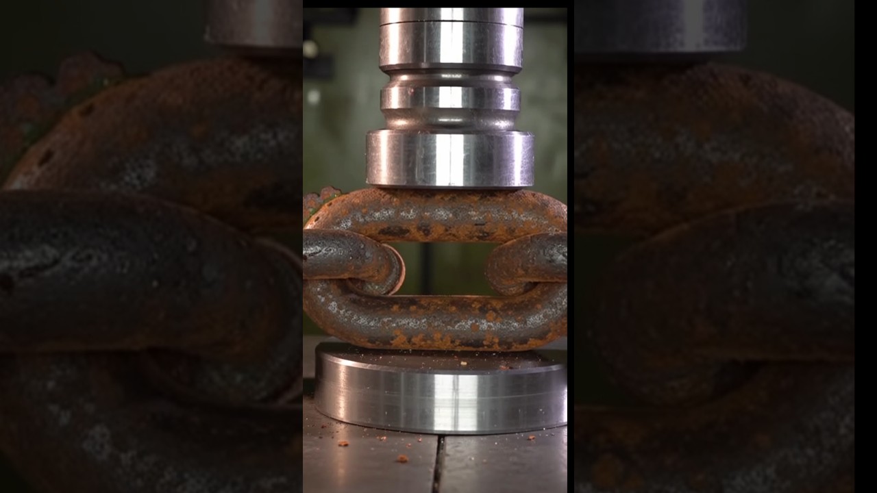 Hydraulic Press vs Ship Anchor Chain #hydraulicpress#shipchain#industrial#rustymetal#oddlysatisfying