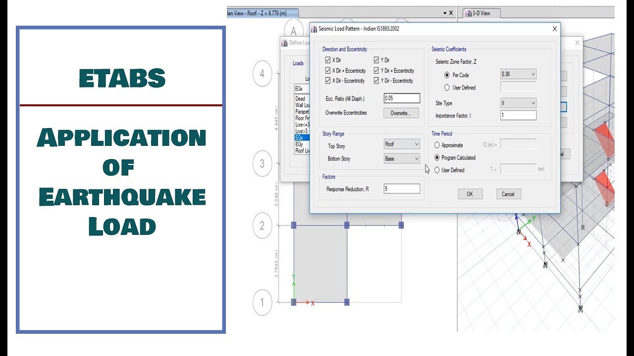 ETABS Tutorial For Beginners [Chapter 10]: Application of Earthquake Load
