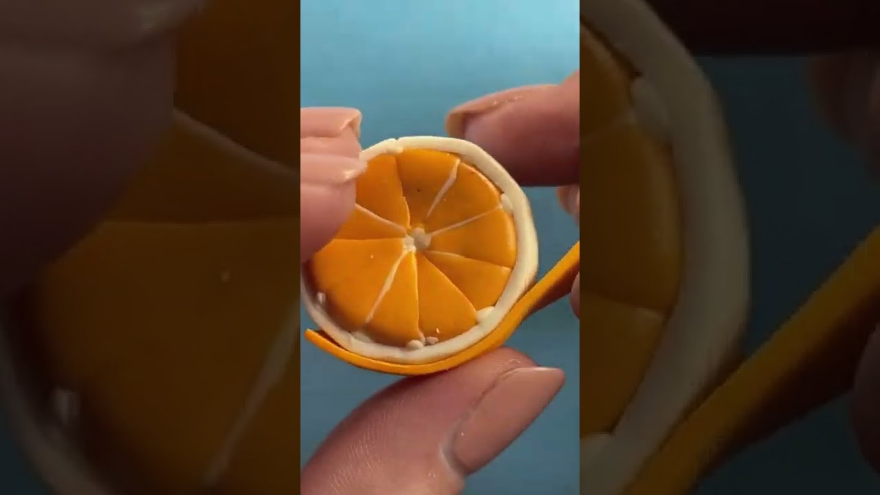 Making miniature orange cane polymer clay tutorial #shorts