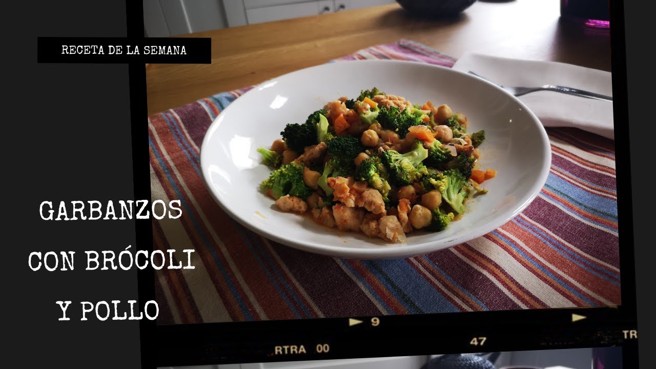 Garbanzos con pollo y brocoli