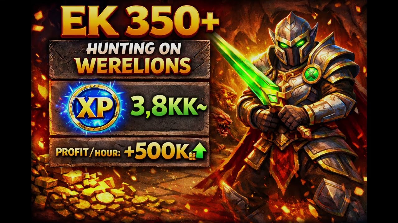 EK +350 SOLO HUNT WERELIONS | 3.8kk~ exp/h AND 600k~ PROFIT (2026)
