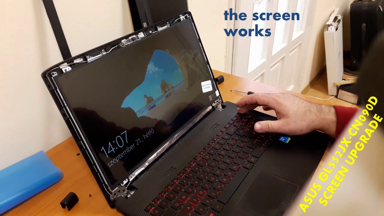Laptop screen replacement / How to replace laptop screen Asus GL552JX- CN090D - Screen Upgrade