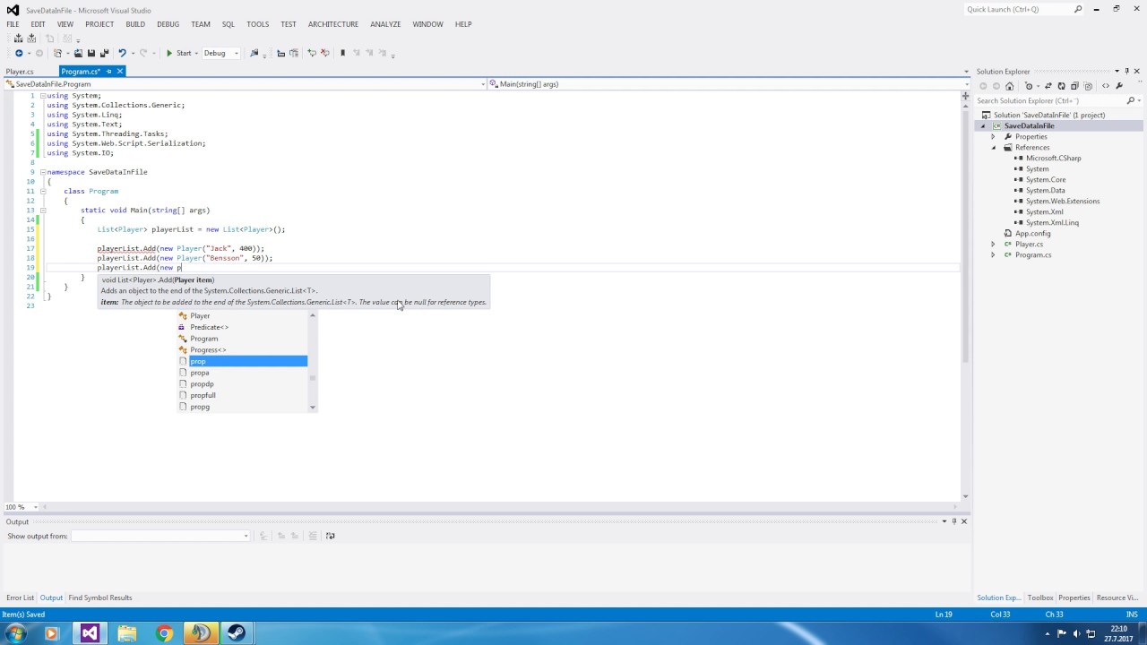 C# How to save data in file (Serialization)