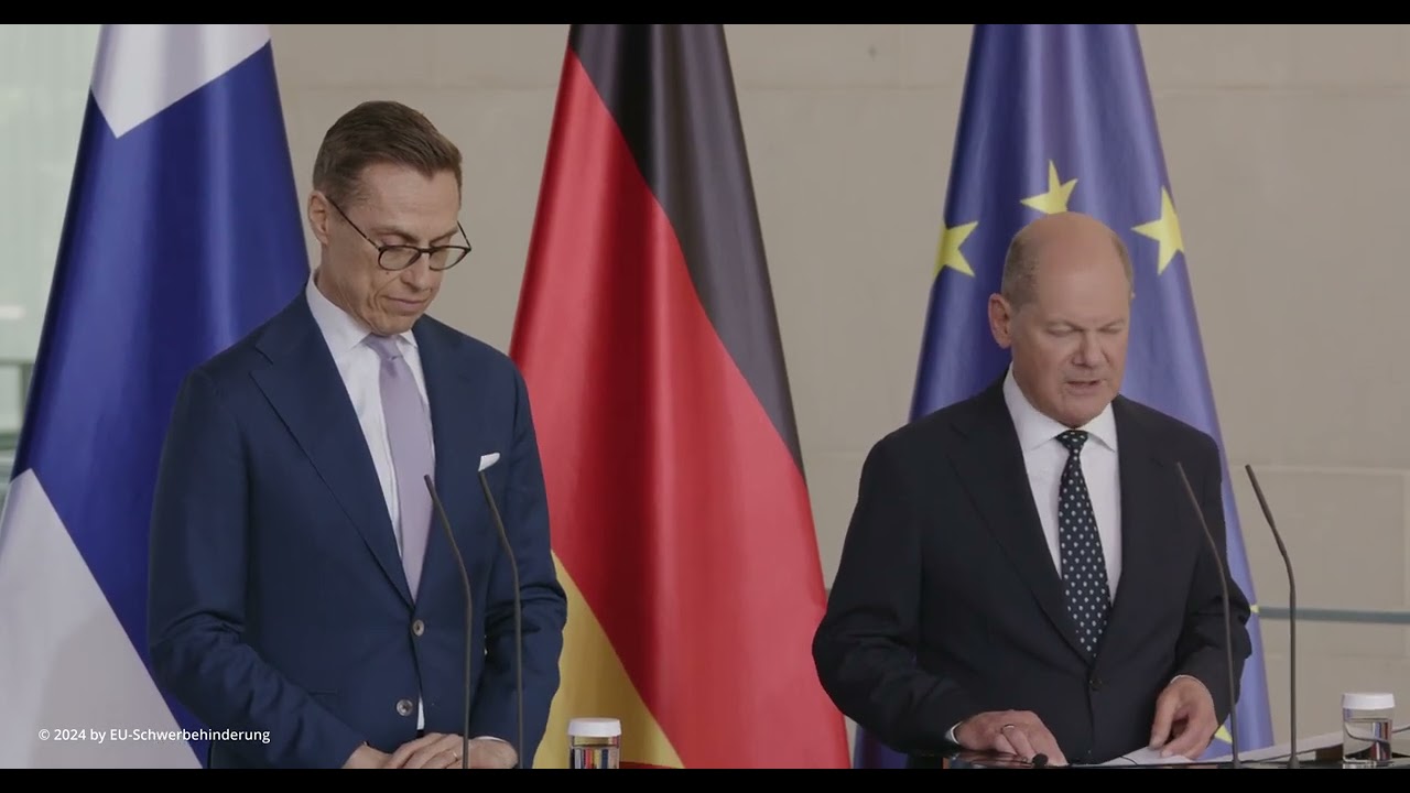 Pressekonferenz Olaf Scholz mit Staatspräsident aus Finnland Alexander Stubb