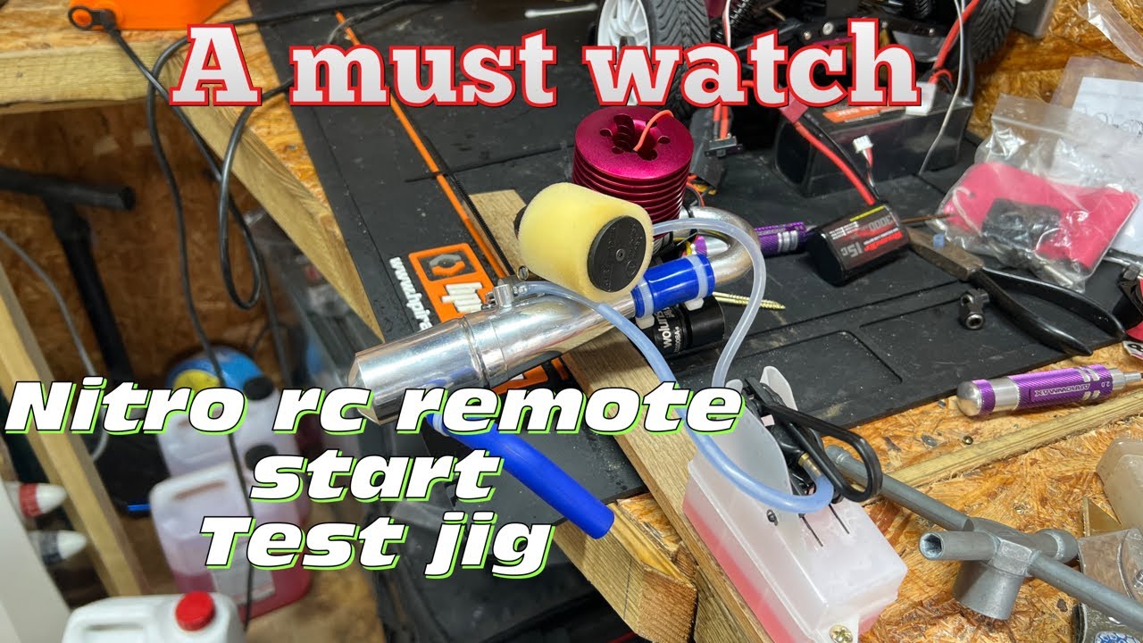 Setting up the test jig for the remote start thunder tiger eb4 nitro rc episode 2 🏎️💨⛽️🚀