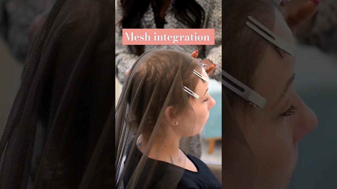 mesh integration hair extensions #hairextensions #mesh #hairloss #stylebyeve #hairtransformation