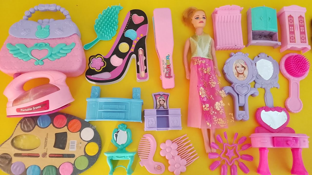 2:51 Minutes satisfying with unboxing hello kitty barbie doll mini Makeup set ASMR