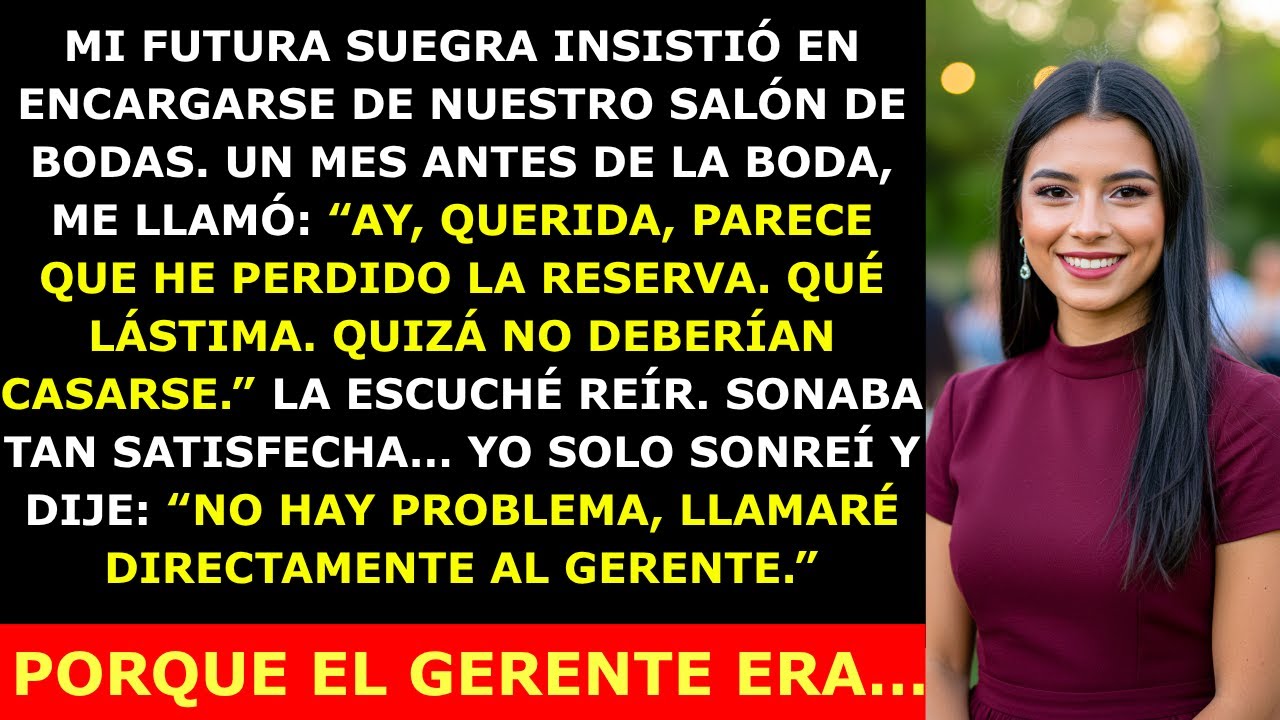 La Madre de Mi Prometido “Perdió” la Reserva de la Boda. Sonreí y Llamé al Gerente Porque el Gerente