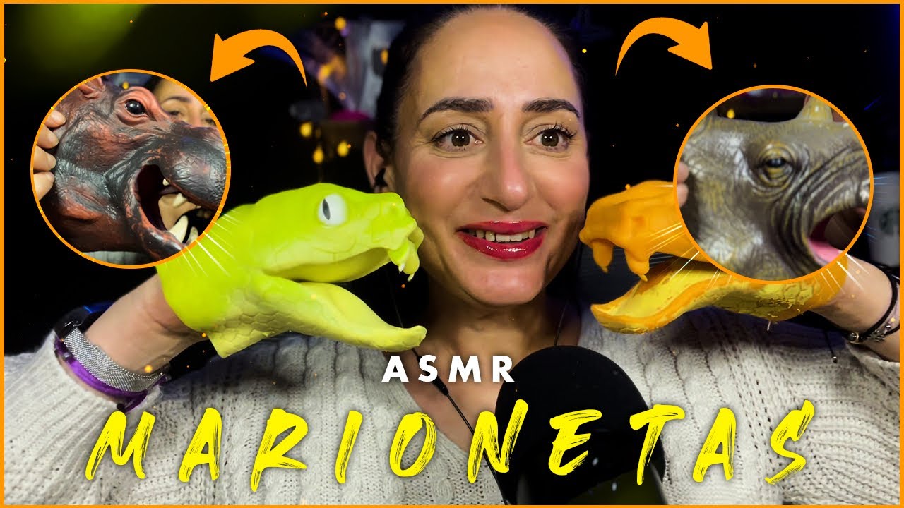 ASMR marionetas 🐶🐱🐷🐮🦁🐴🦄🐬🐊🐘