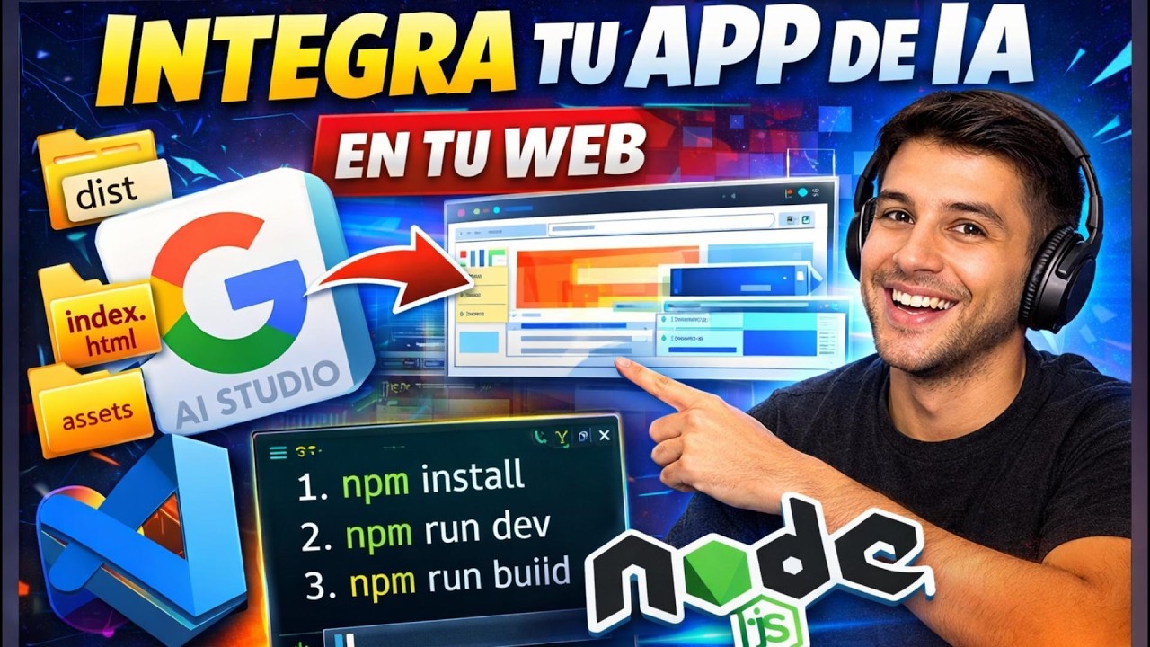 🦋 Cómo Subir una App de Google AI Studio a tu Web 2026 - (VS Code + Node.js). @mascoalba