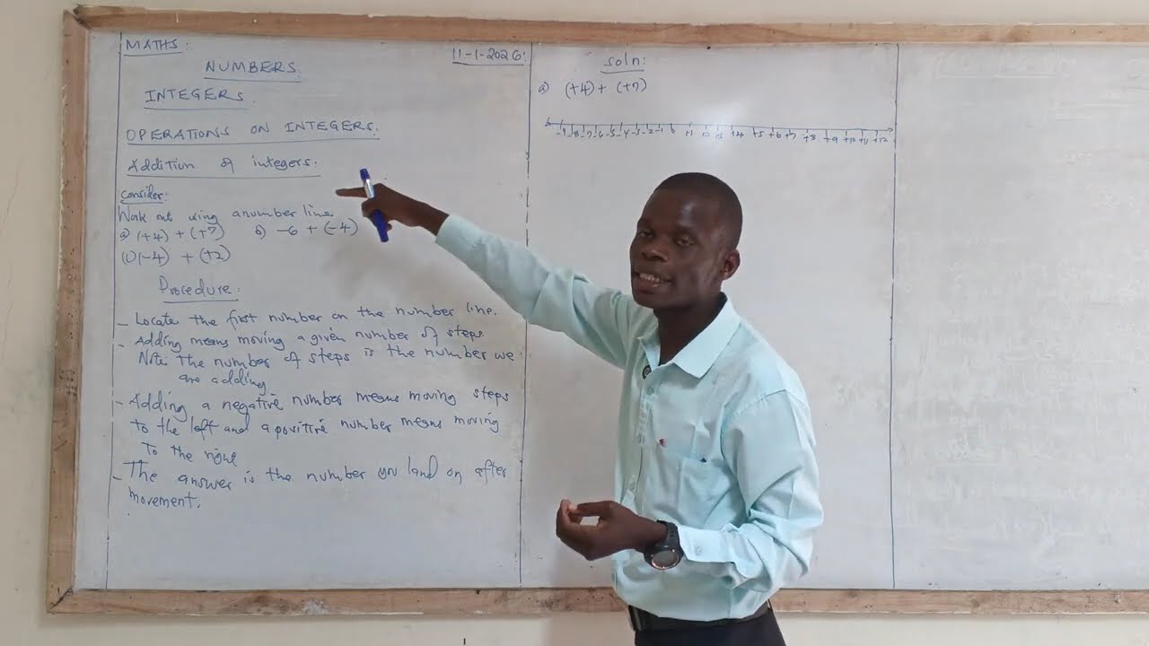 ADDITION OF INTEGERS - ( LESSON 1 JSS GRADE 9 MATHEMATICS TOPIC 1 NUMBERS ).