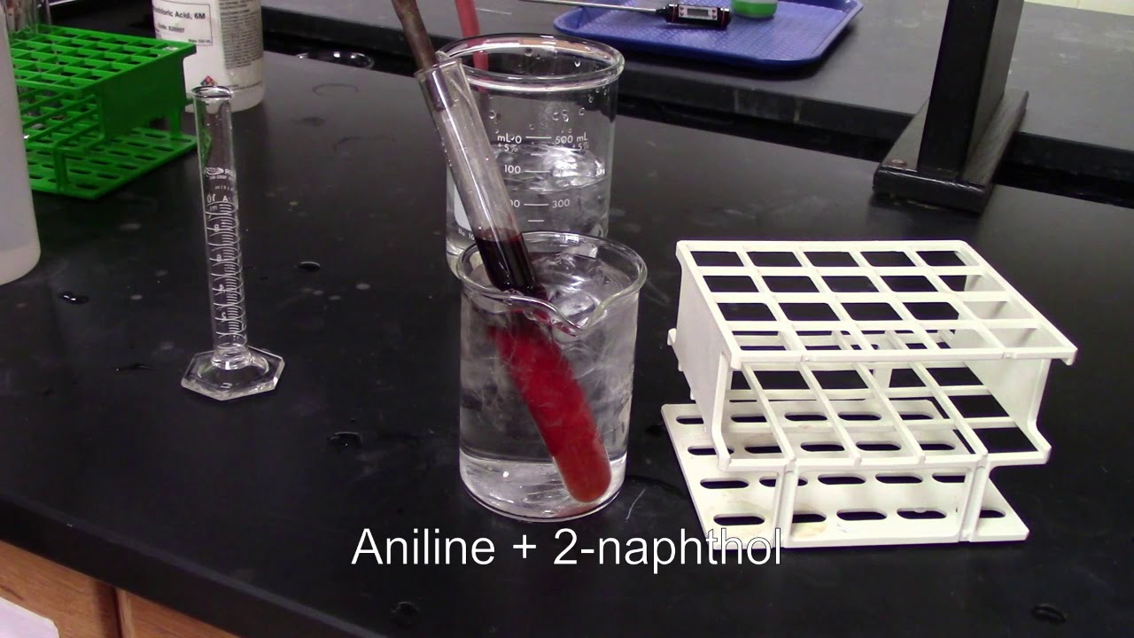 Azo Dye Synthesis: Aniline + 2-naphthol