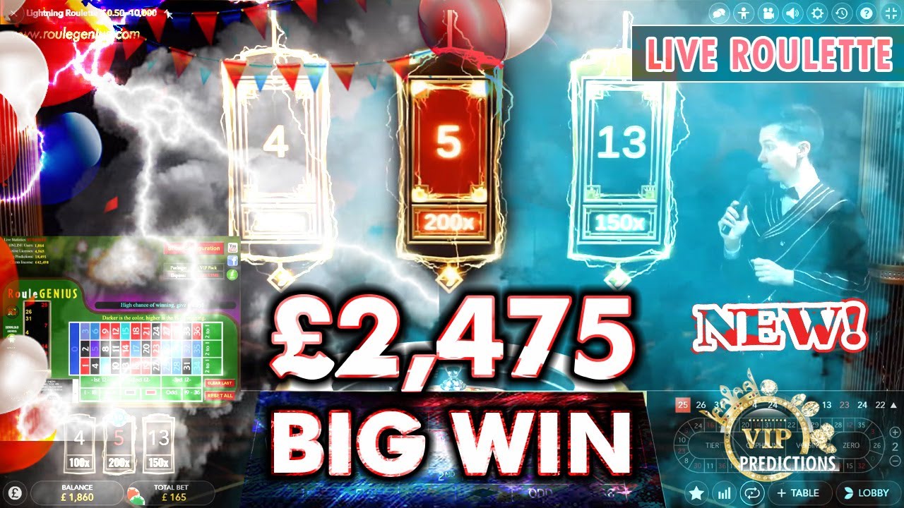 Lightning LIVE Roulette | Big Win of &pound;2,475 using Roulette Software