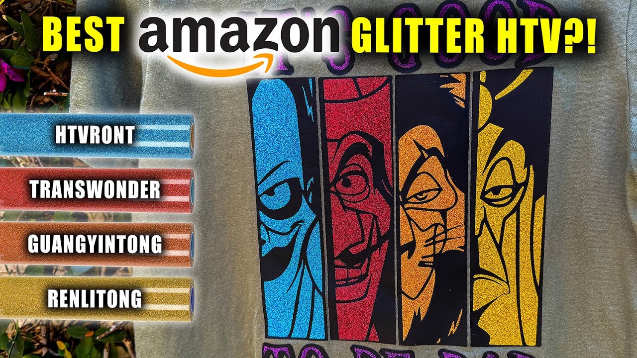 BEST AMAZON GLITTER HEAT TRANSFER VINYL?! HTVRONT vs TRANSWONDER vs MORE! + WASH TEST || Lucykiins