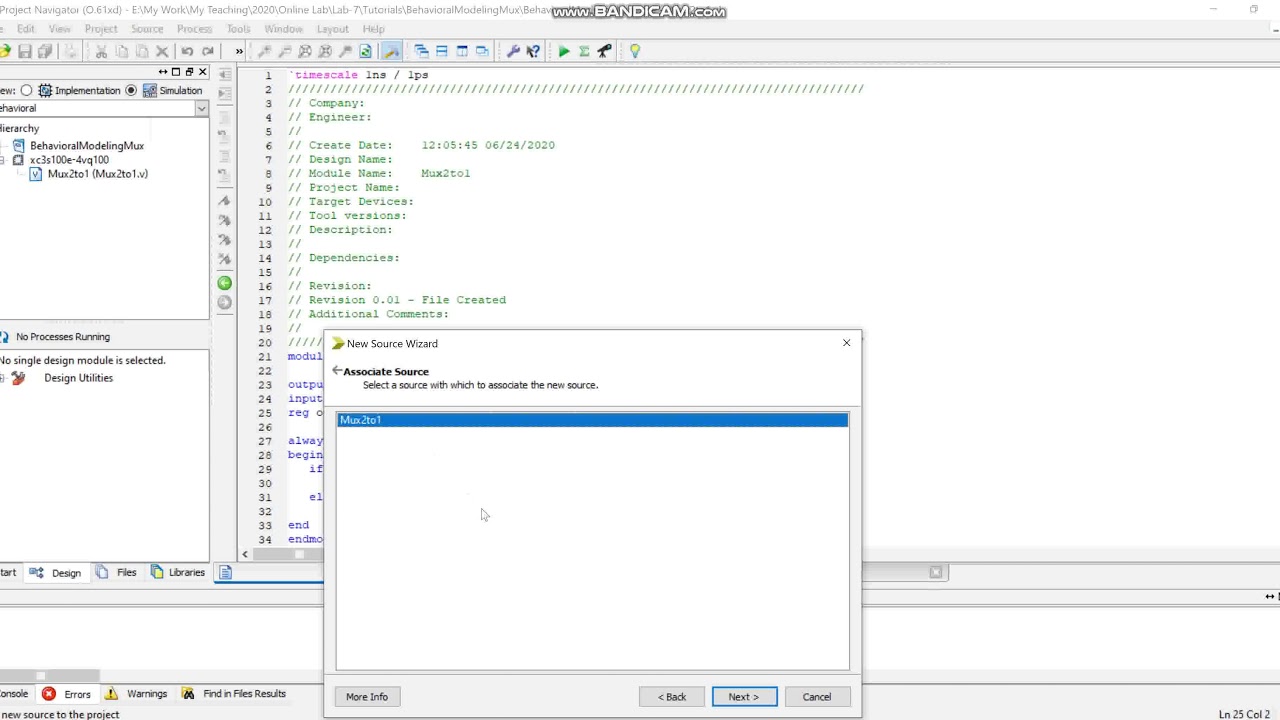 Multiplexer on Xilinx: ISE Design suite| Verilog HDL Code| Behavioral Modeling| Digital Logic Design