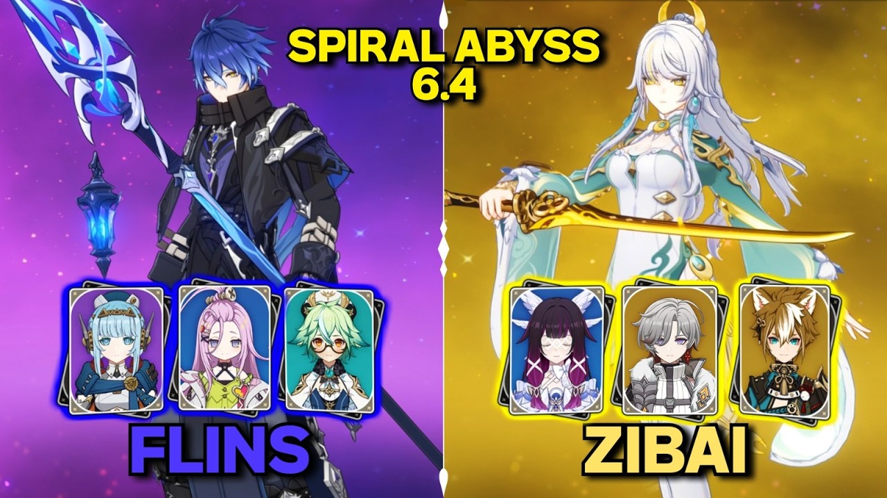 Flins C0 & Zibai C0 (LVL 80) │ NEW 6.4 Spiral Abyss │ Genshin Impact