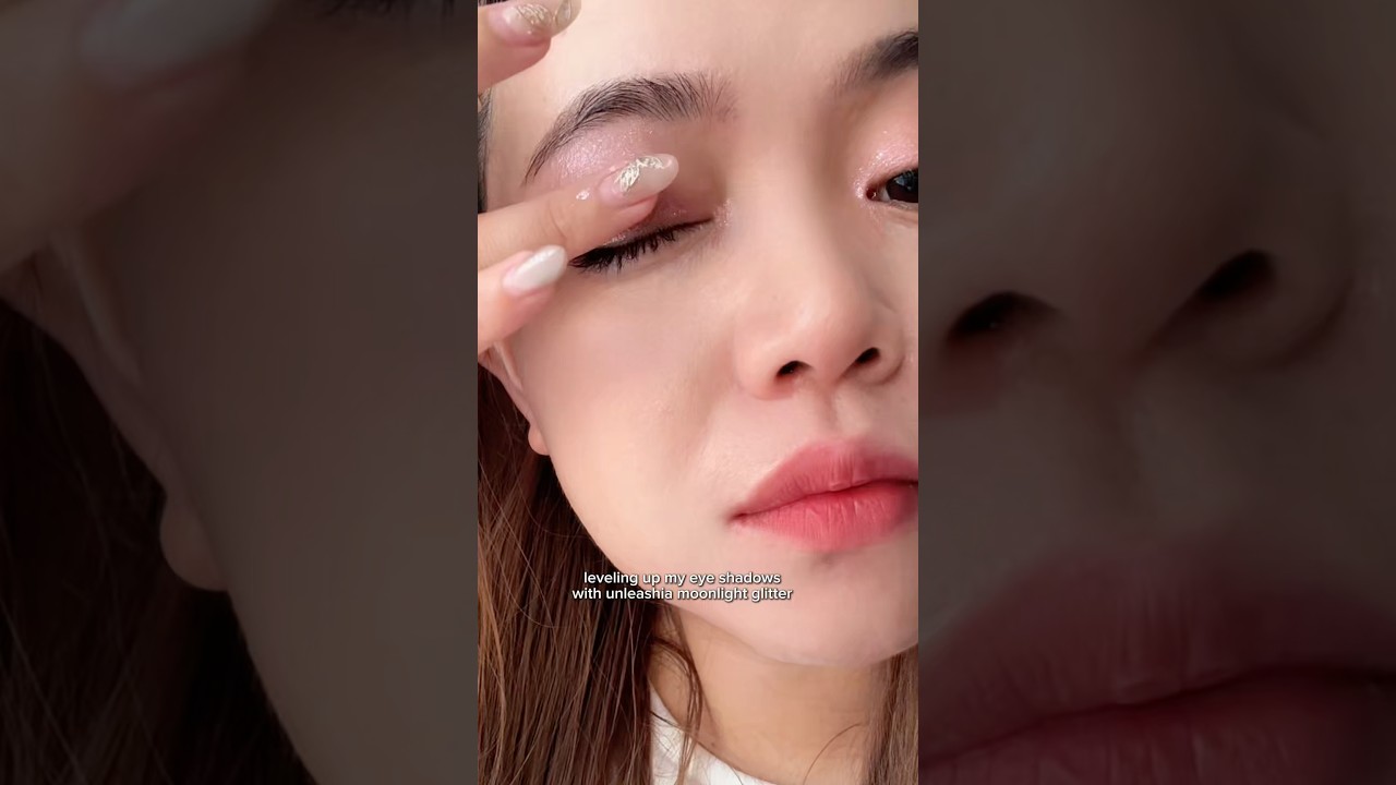leveling up my eye shadows with unleashia moonlight liquid glitter! #unleashia #eyemakeup #kbeauty