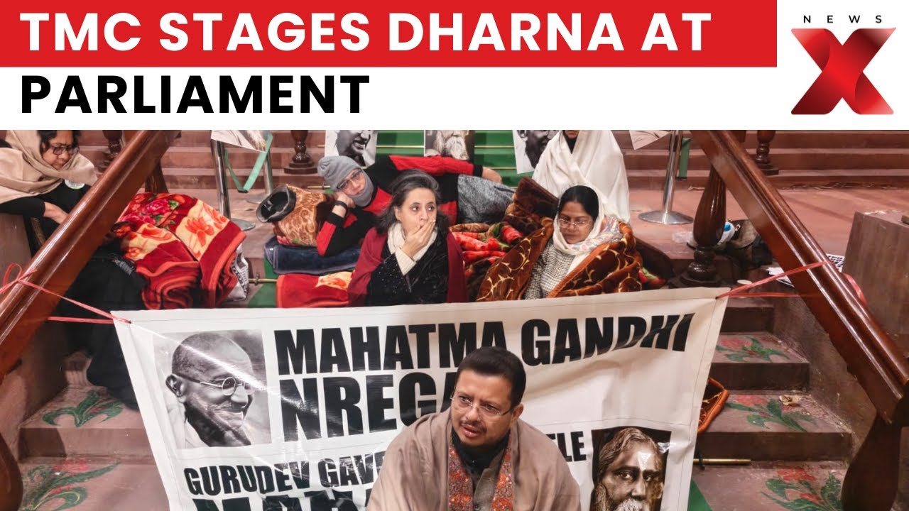 VB-GRAMIN Bill Protest: TMC Holds 12-Hour Dharna at Parliament Over Rural Job Safeguards