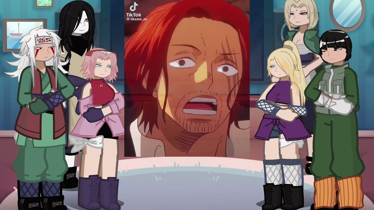 Naruto friends react to naruto as Shanks | Onepece | Strawhat | luffy | Gacha life 2