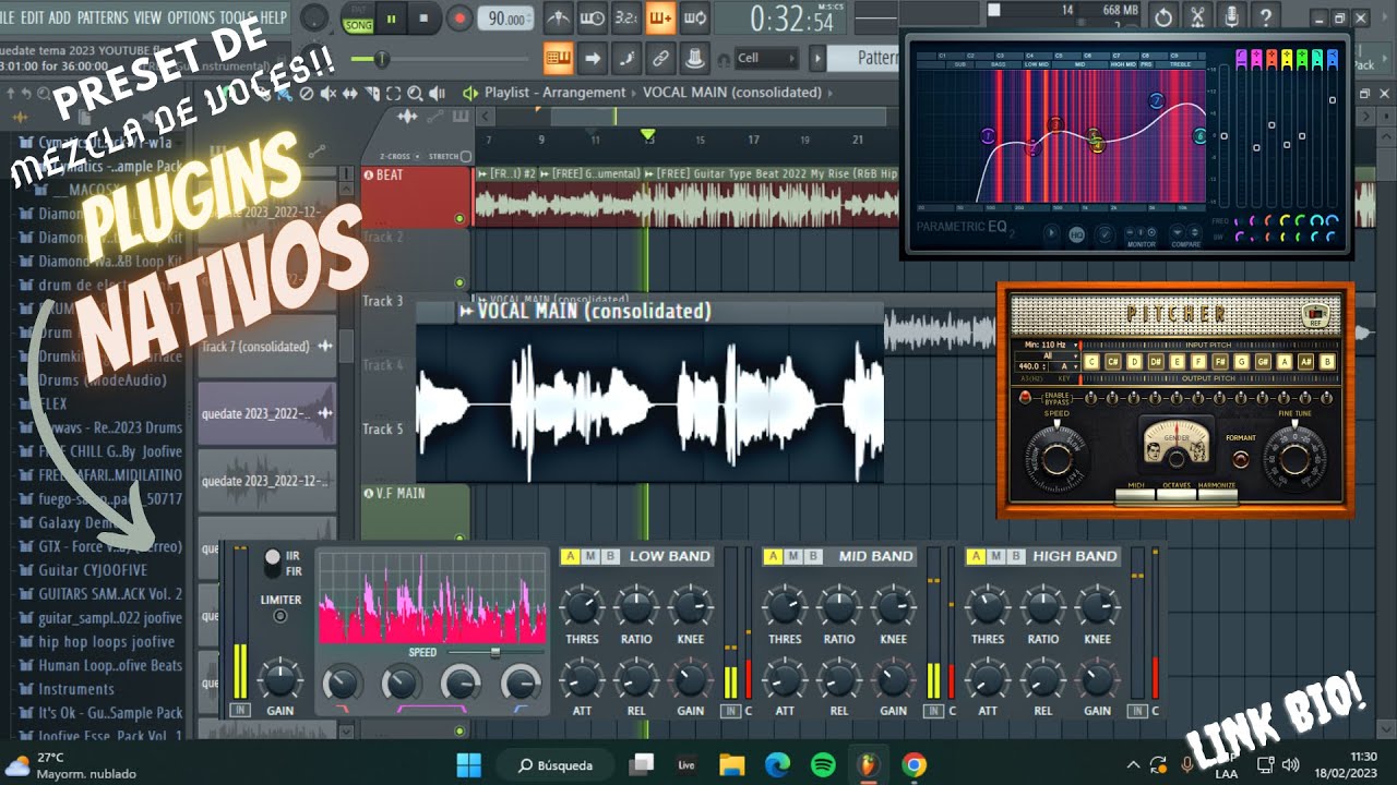 MEZCLA DE VOCES  con PLUGINS NATIVOS (PRESET VOCES) 🎁 | FL STUDIO 20
