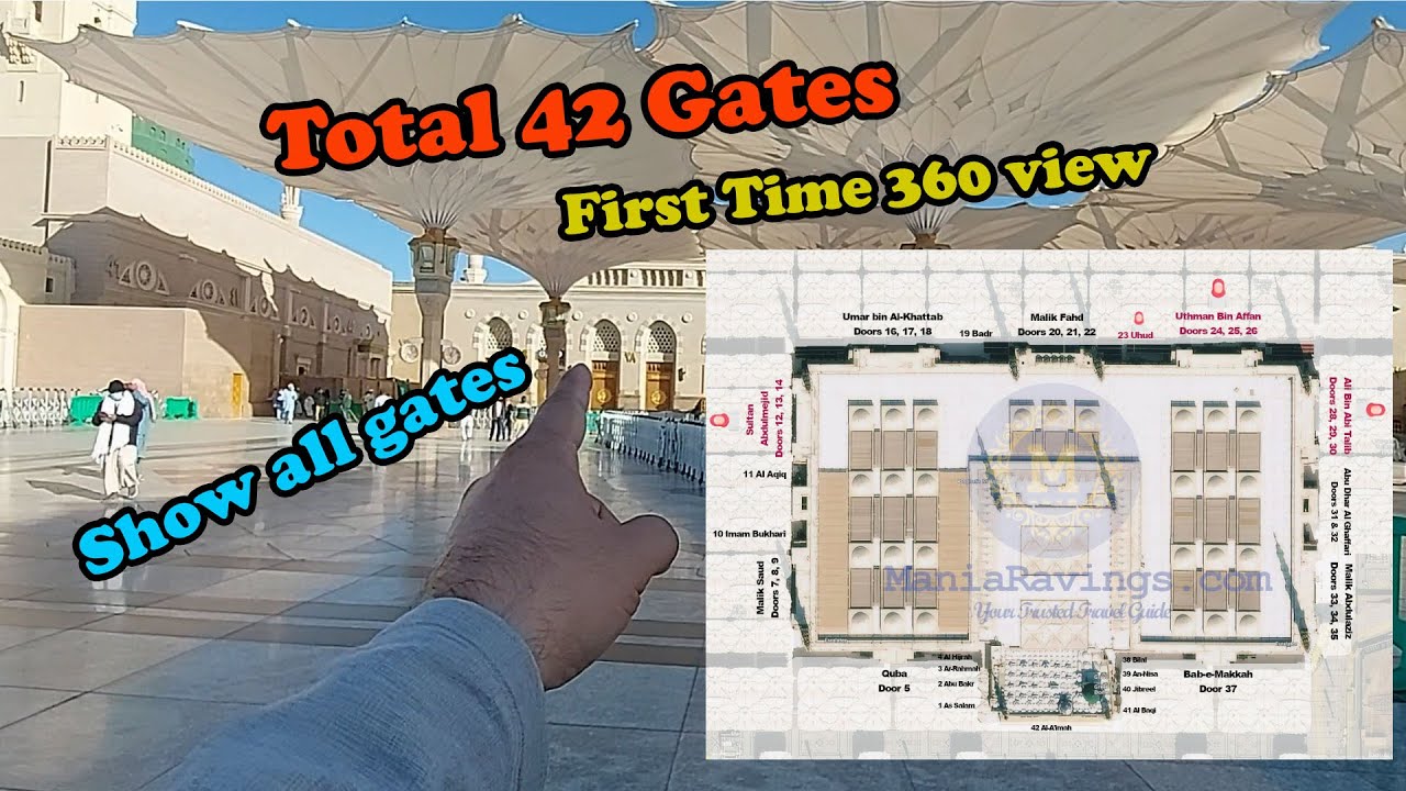 MADINA-360 VIEW SHOW ALL GATES MASJID AN NABAWI