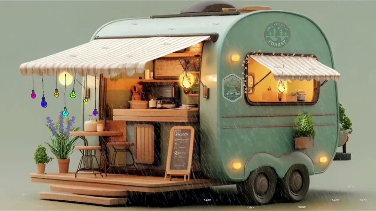 KARAVAN CAFEYİ AÇTIK..YAĞMUR BAŞLADI.