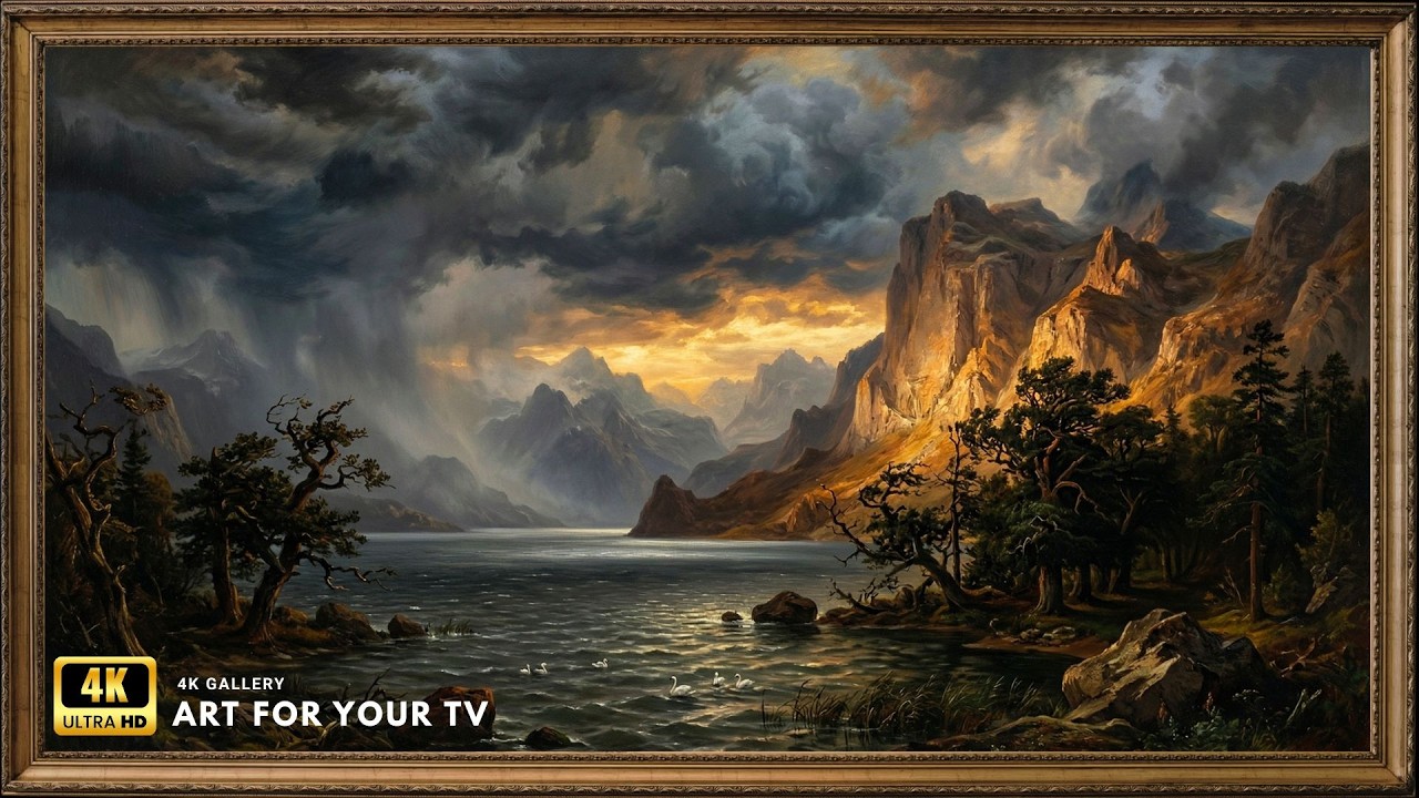 Vintage European Countryside Landscape Painting 4K | Framed Art TV Screensaver