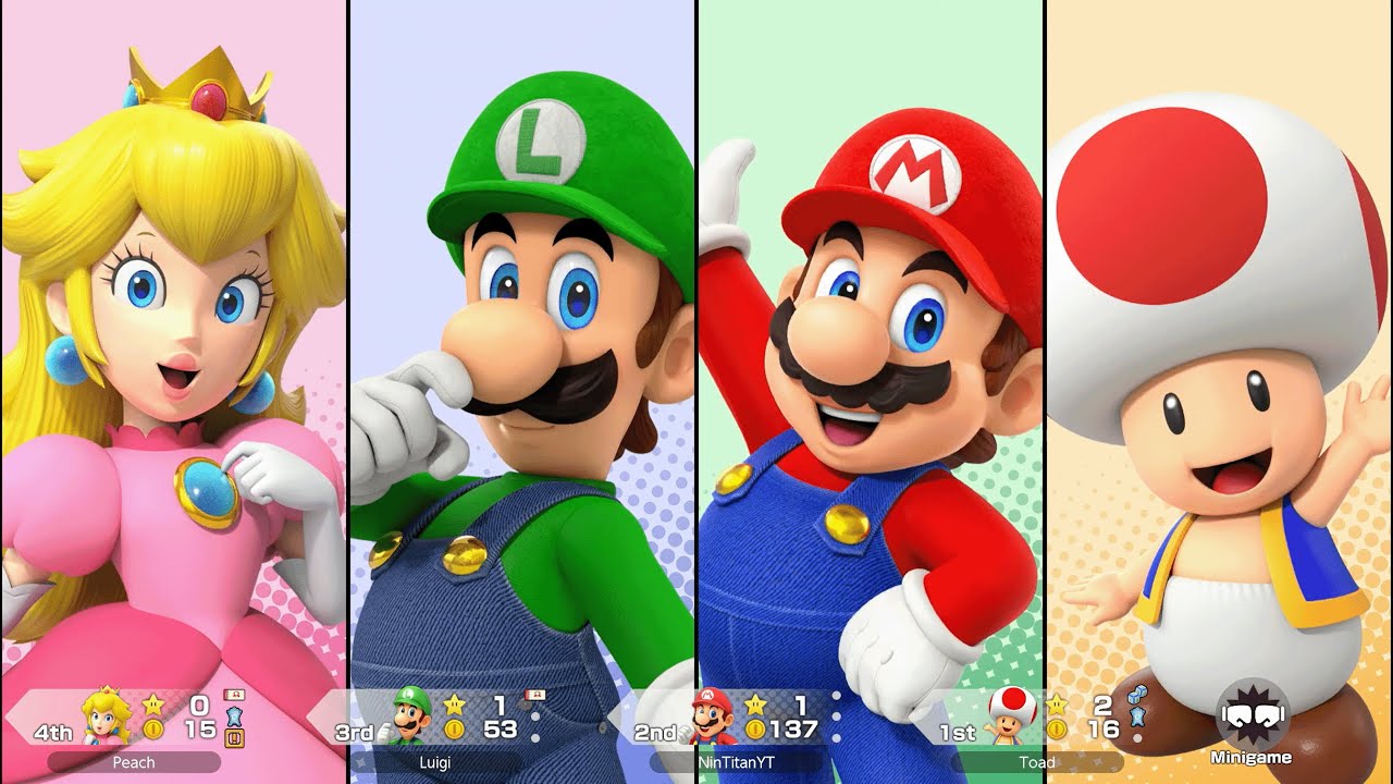 Super Mario Party Jamboree - Mario vs Luigi vs Peach vs Toad - Mario's Rainbow Castle