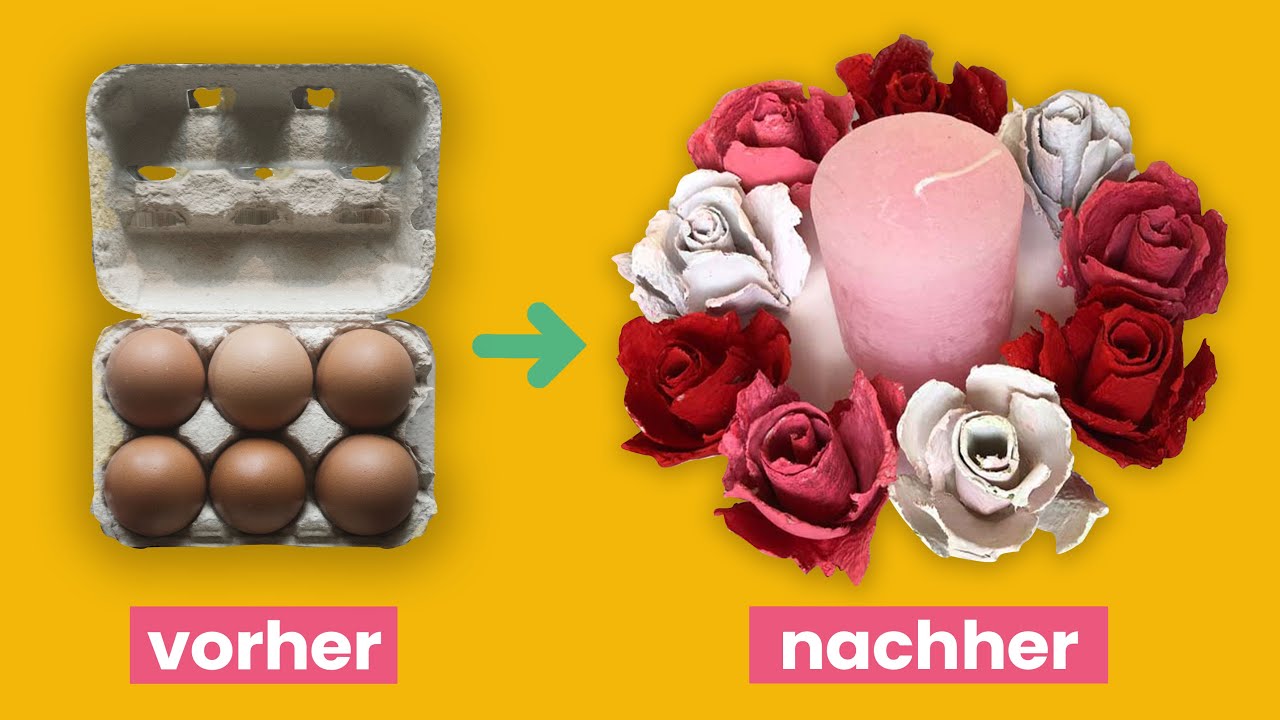 Kreative Rosen aus Eierkartons basteln