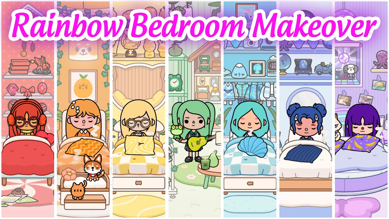 🌈 7 Aesthetic Rainbow Bedroom Ideas in Toca Boca 🛏️ Toca House Ideas | Toca Amore TV