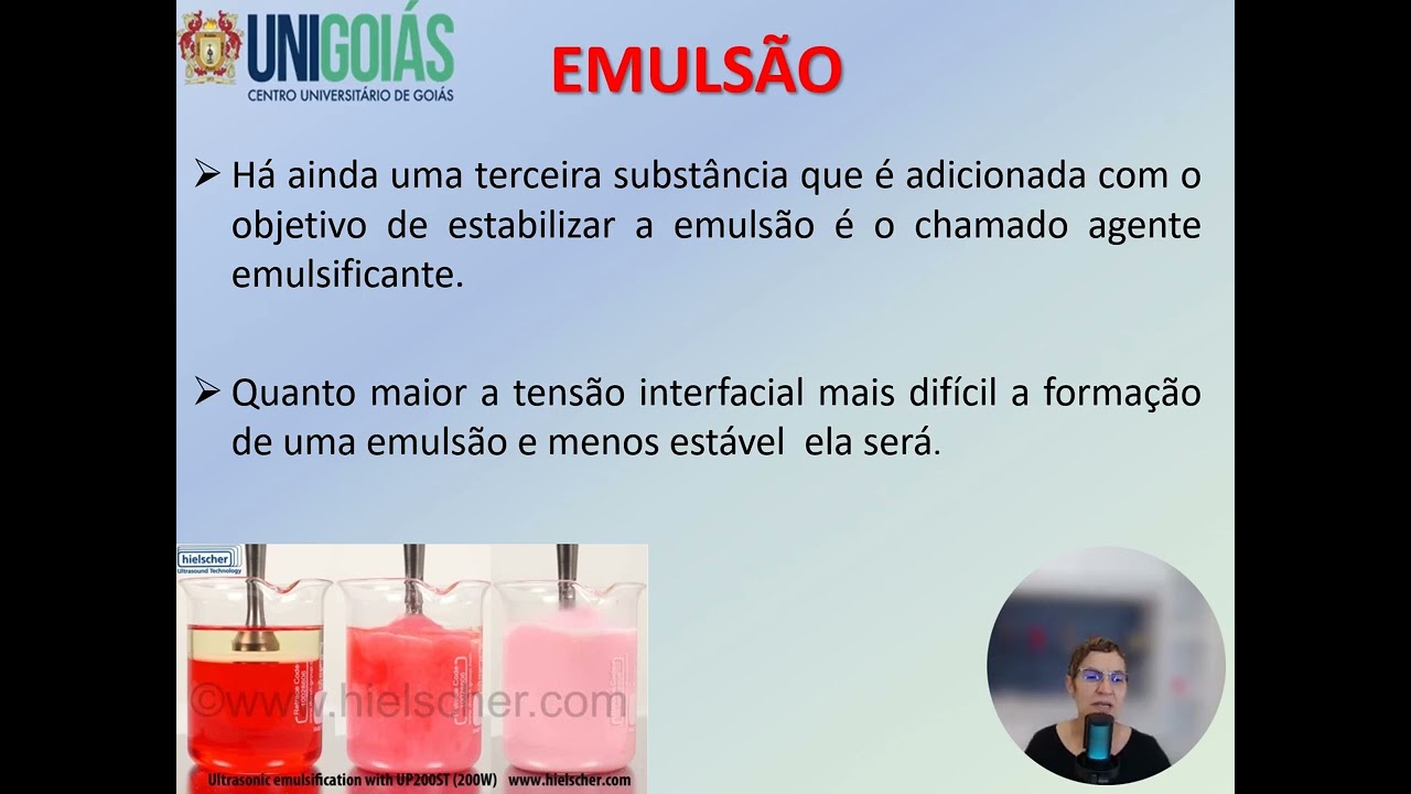Emulsão, agente emulsificante e Cálculo de EHL requerido