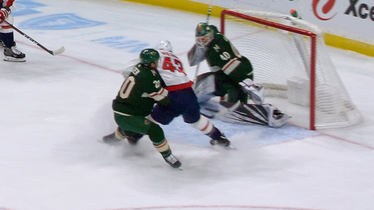 Tom Wilson crashes the net for first of the season