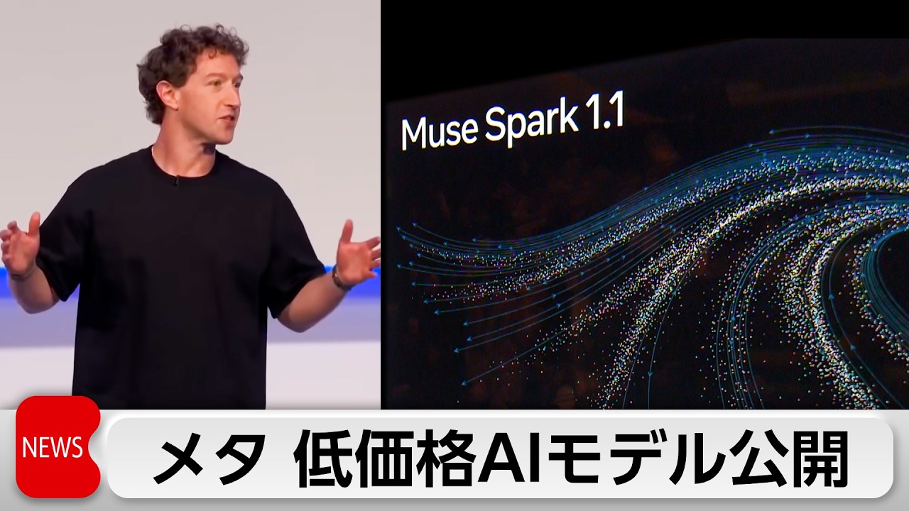 メタ　新AI基盤モデル「ミューズ・スパーク1.1」公開　従量課金制で料金は他社の4分の1程度に
