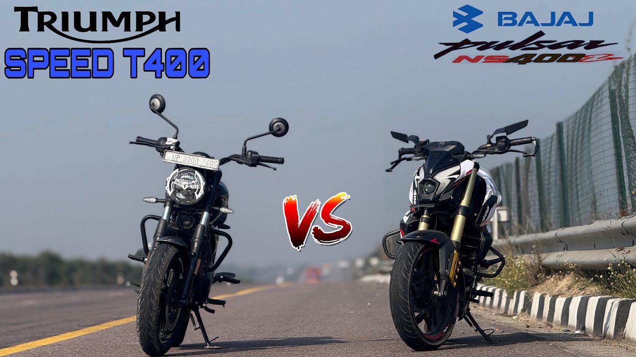 Triumph Speed ​​T400 vs Bajaj Pulsar Ns400z || Drag Race || Yeh Kay Ho Gaya 😂